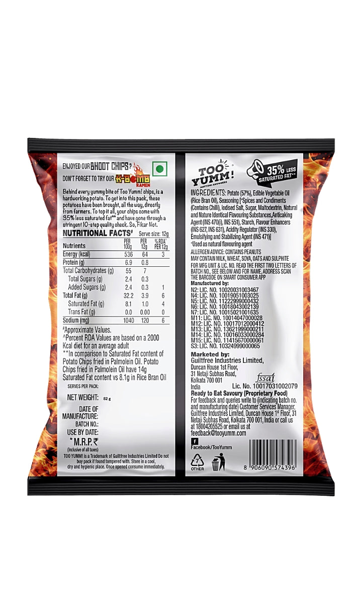 Smoking  hot bhut jolokia chillies Flavoured Bhoot chips