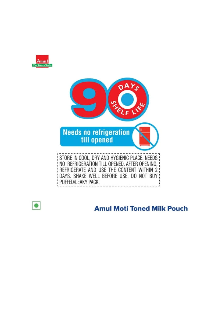Amul Moti Toned Milk (90 Days Shelf Life)